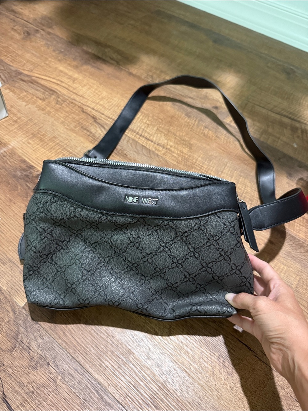 Nine West Black Monogram Shoulder Bag